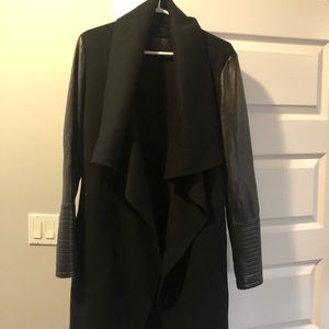 Rudsak Taplin Wool-Blend Coat with Leather Sleeves and Details